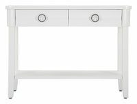 Consolle Bakar, Tavolo multiuso, Mobiletto d'appoggio, Scrivania da corridoio, 110x40 h82 cm, Bianco