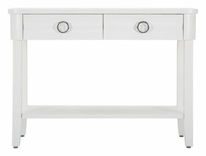 Consolle Bakar, Tavolo multiuso, Mobiletto d'appoggio, Scrivania da corridoio, 110x40 h82 cm, Bianco