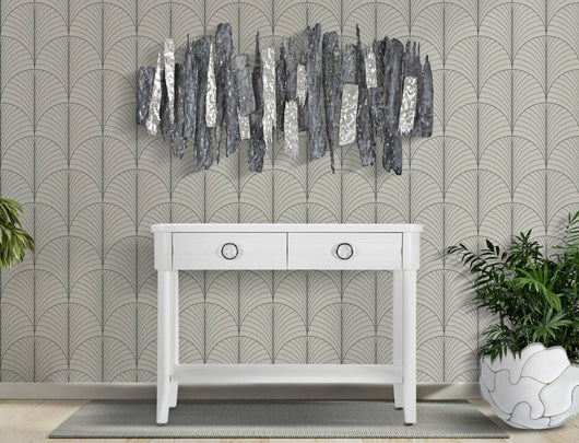 Consolle Bakar, Tavolo multiuso, Mobiletto d'appoggio, Scrivania da corridoio, 110x40 h82 cm, Bianco