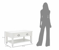 Tavolino da salotto Taylor, Tavolo basso da caffè, Portariviste per divano, Ripiano da soggiorno, 90x60 h47 cm, Bianco