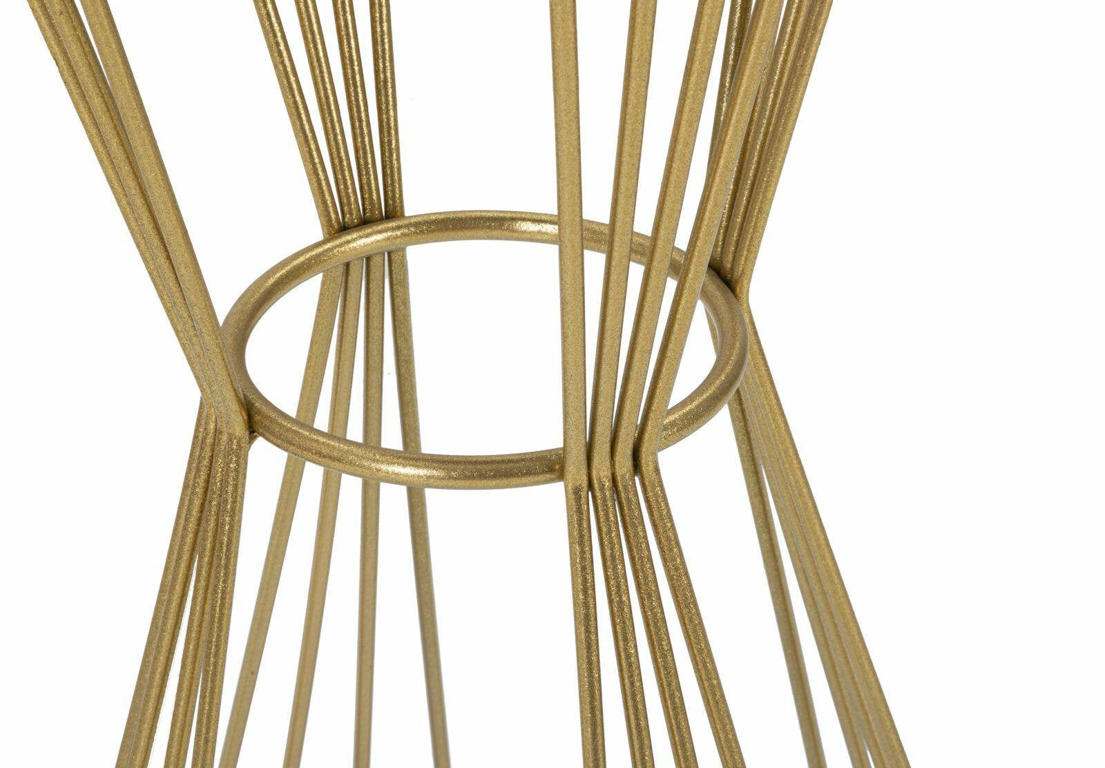 Tavolino da salotto Agnes, Tavolo basso da caffè, Portariviste per divano, Ripiano da soggiorno, 40x40 h80 cm, Oro