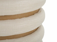 Pouf Banskil, Poltrona multiuso, Poltroncina sacco, Pouf poggiapiedi, 40x40 h42 cm, Bianco