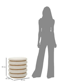 Pouf Banskil, Poltrona multiuso, Poltroncina sacco, Pouf poggiapiedi, 40x40 h42 cm, Bianco