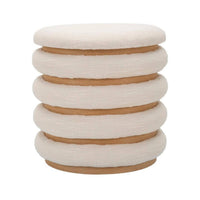 Pouf Banskil, Poltrona multiuso, Poltroncina sacco, Pouf poggiapiedi, 40x40 h42 cm, Bianco