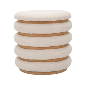 Pouf Banskil, Poltrona multiuso, Poltroncina sacco, Pouf poggiapiedi, 40x40 h42 cm, Bianco