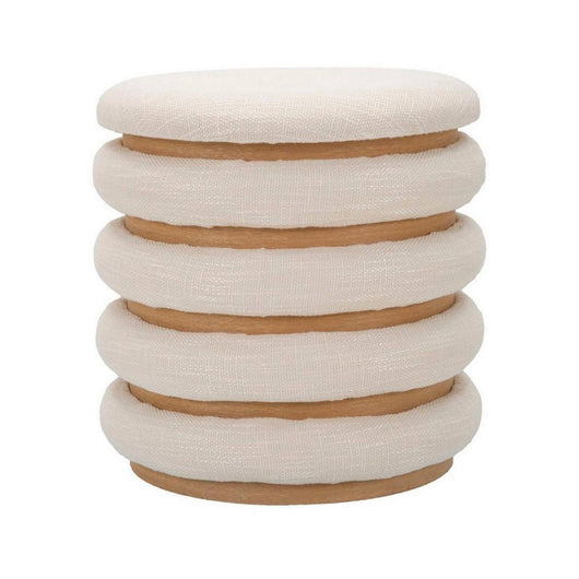 Pouf Banskil, Poltrona multiuso, Poltroncina sacco, Pouf poggiapiedi, 40x40 h42 cm, Bianco