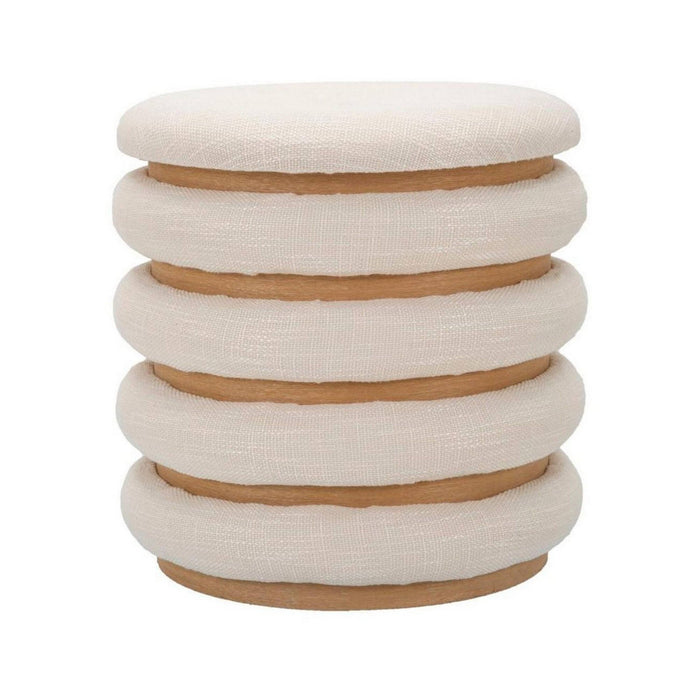 Pouf Banskil, Poltrona multiuso, Poltroncina sacco, Pouf poggiapiedi, 40x40 h42 cm, Bianco