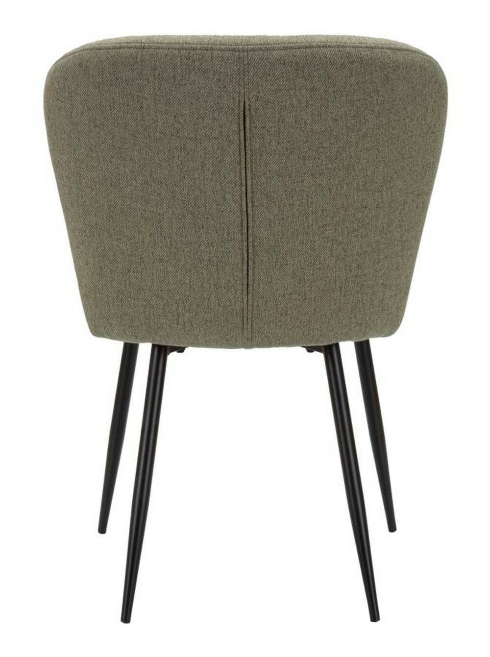 Set di 2 sedie Leo, Seduta indoor, Sedia imbottita, Poltrona multiuso, 58x61 h85 cm, Nero e Verde