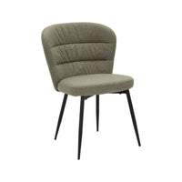 Set di 2 sedie Leo, Seduta indoor, Sedia imbottita, Poltrona multiuso, 58x61 h85 cm, Nero e Verde