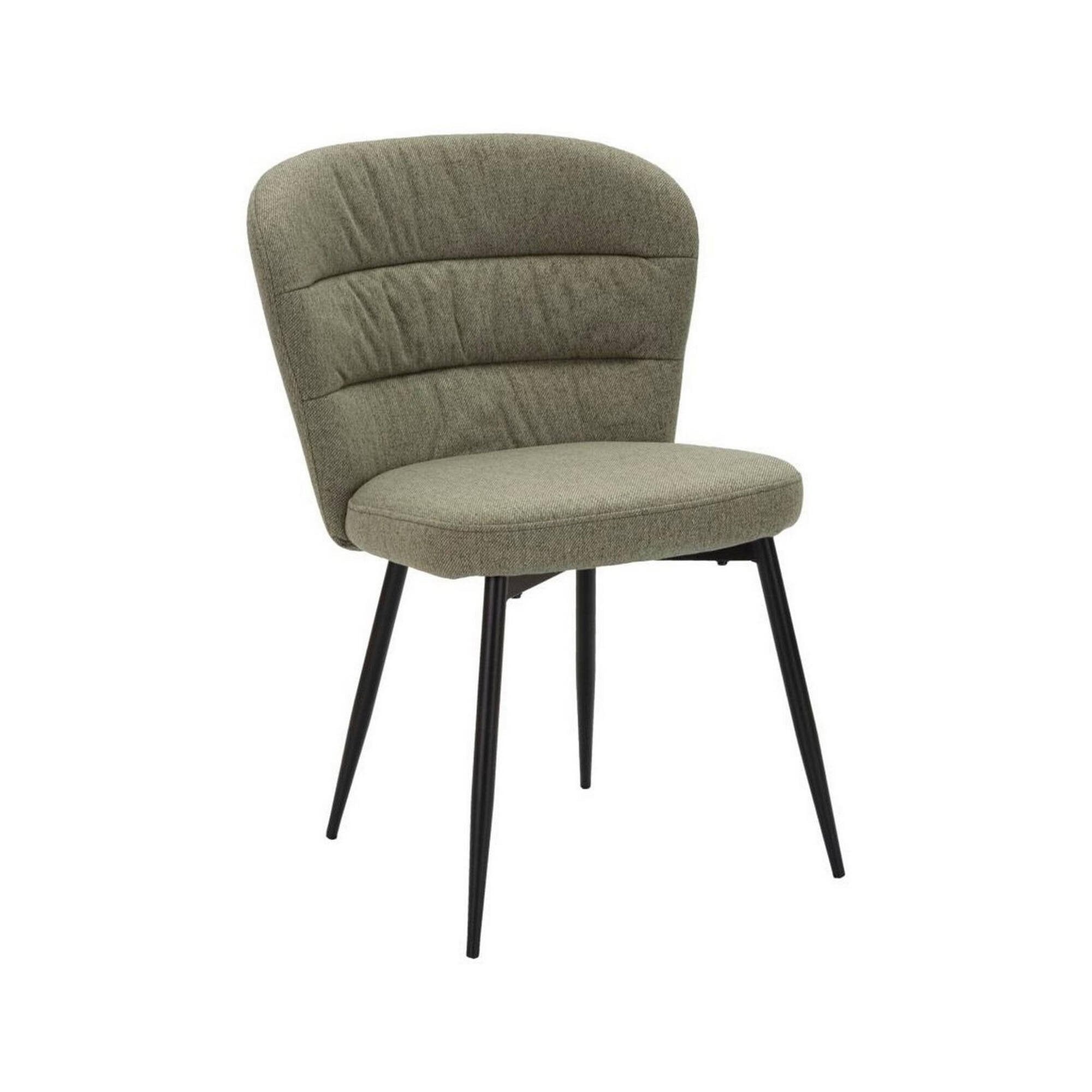 Set di 2 sedie Leo, Seduta indoor, Sedia imbottita, Poltrona multiuso, 58x61 h85 cm, Nero e Verde