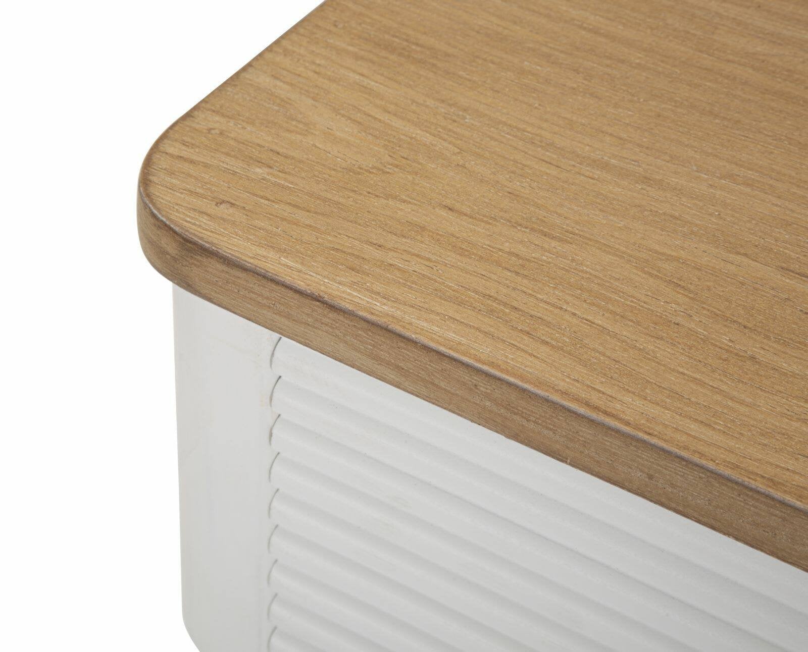 Tavolino da salotto Fridal, Tavolo basso da caffè, Portariviste per divano, Ripiano da soggiorno, 45x32 h62 cm, Bianco e Marrone