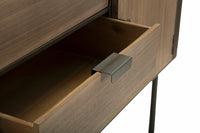 Credenza Jones, Buffet da soggiorno, Madia da salotto, Dispensa da cucina, 145x47 h76 cm, Grigio e Marrone