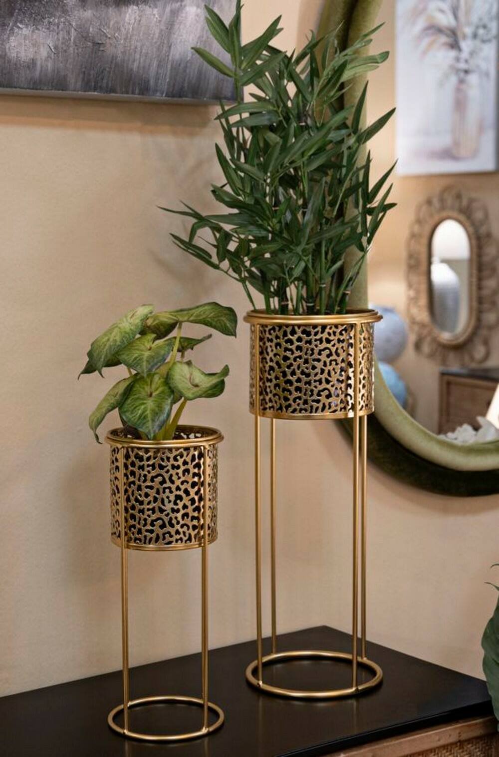 Oggettistica Robert, Complemento d'arredo, Articolo decorativo, Accessorio d'arredo, Oro, 17x17 h46 cm