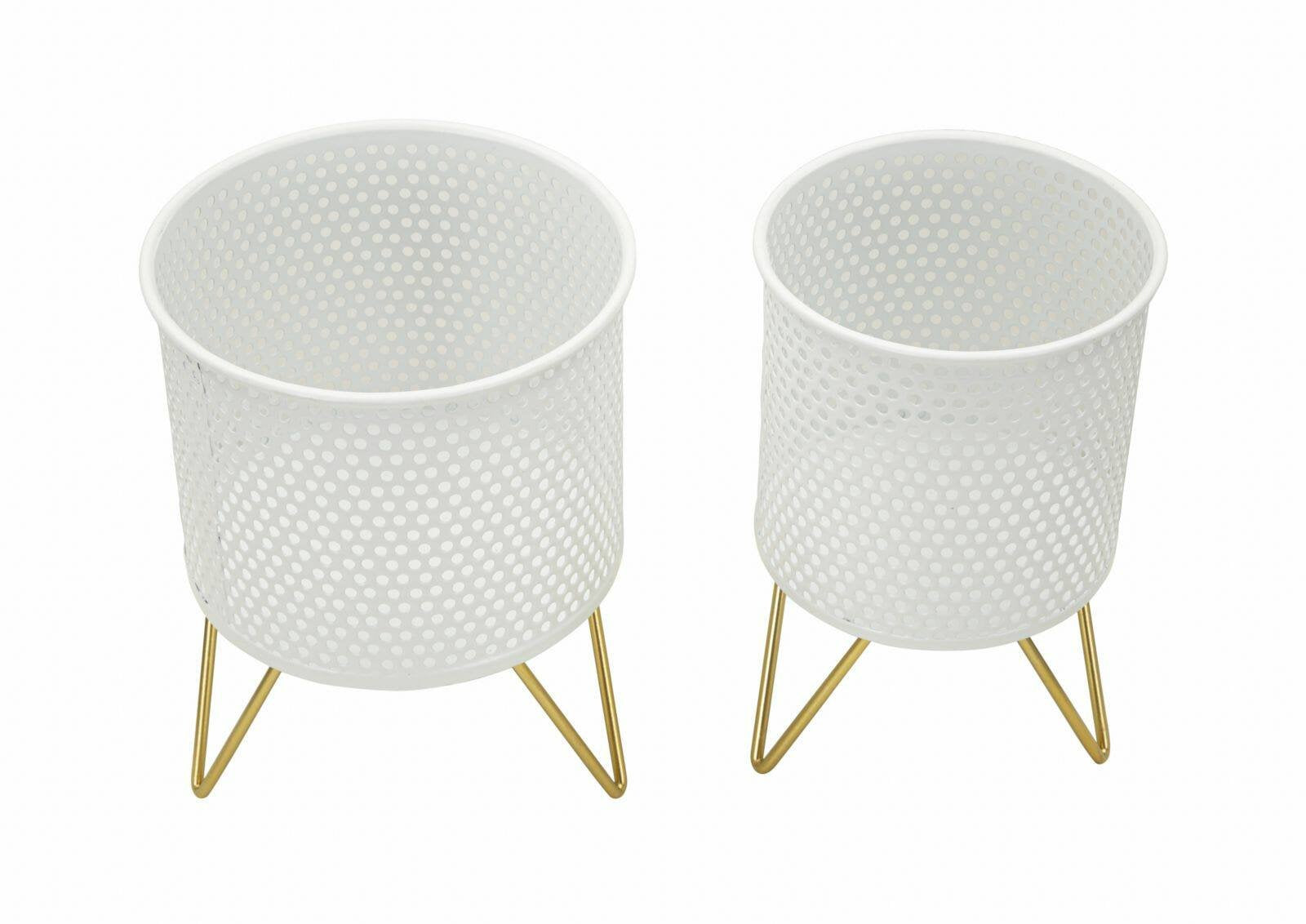 Oggettistica Vif, Complemento d'arredo, Articolo decorativo, Accessorio d'arredo, 16x16 h20 cm, Bianco e Oro