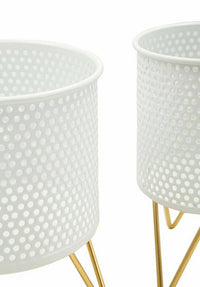 Oggettistica Vif, Complemento d'arredo, Articolo decorativo, Accessorio d'arredo, 16x16 h20 cm, Bianco e Oro