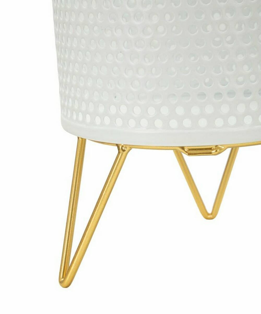 Oggettistica Vif, Complemento d'arredo, Articolo decorativo, Accessorio d'arredo, 16x16 h20 cm, Bianco e Oro