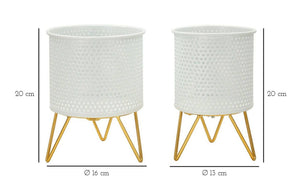 Oggettistica Vif, Complemento d'arredo, Articolo decorativo, Accessorio d'arredo, 16x16 h20 cm, Bianco e Oro