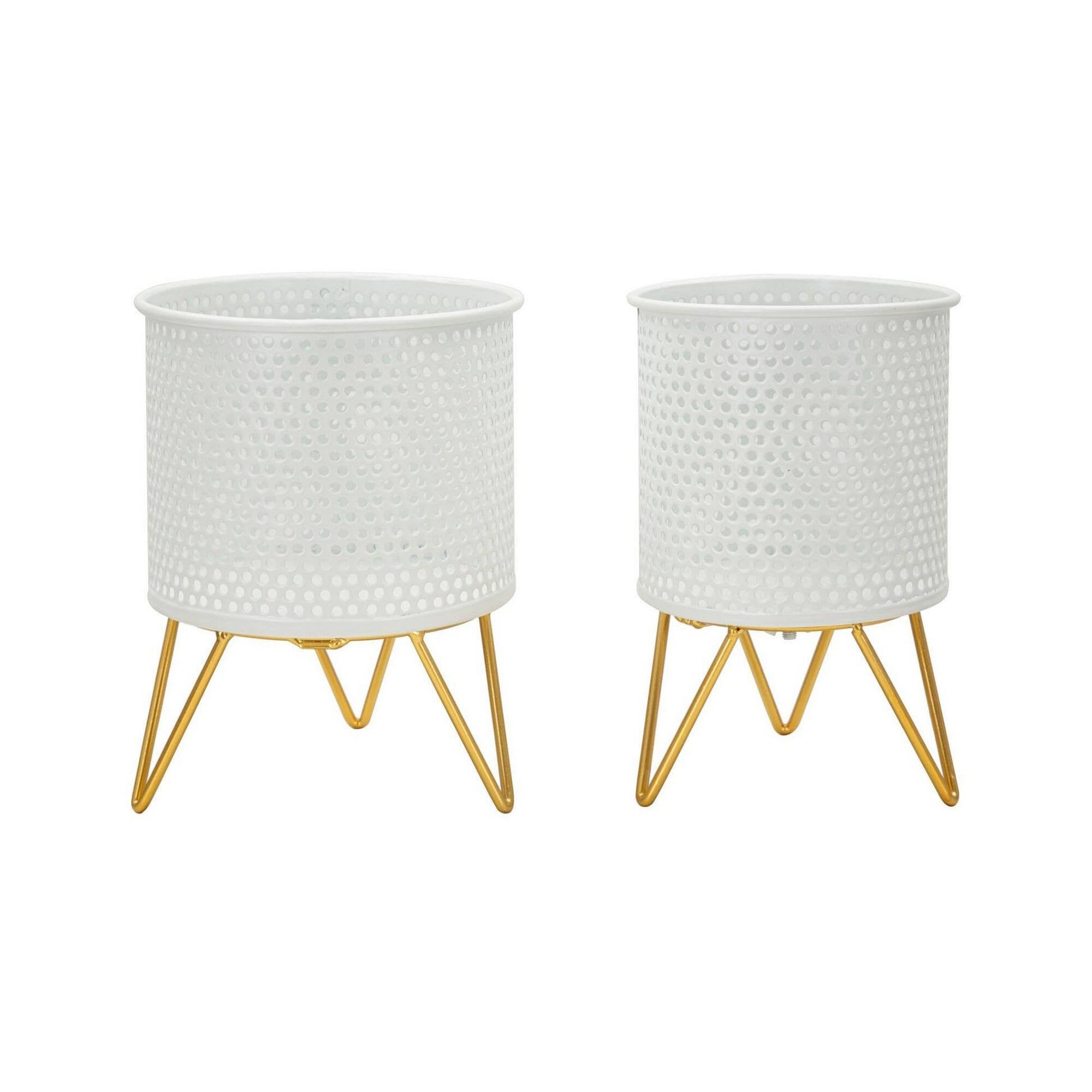 Oggettistica Vif, Complemento d'arredo, Articolo decorativo, Accessorio d'arredo, 16x16 h20 cm, Bianco e Oro