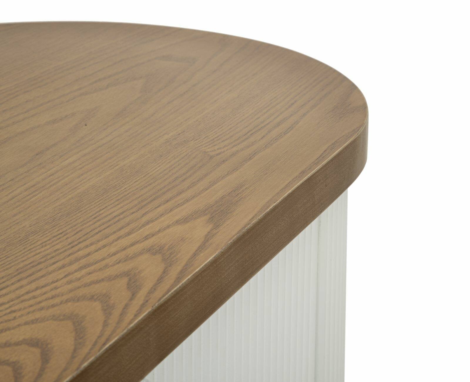 Consolle Cadre, Tavolo multiuso, Mobiletto d'appoggio, Scrivania da corridoio, 121x40 h78 cm, Bianco e Marrone