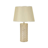 Lampada da tavolo Supreme, Luce da scrivania, Luminaria da ufficio, Lampada da lavoro, Bianco e Oro, 30x30 h48 cm