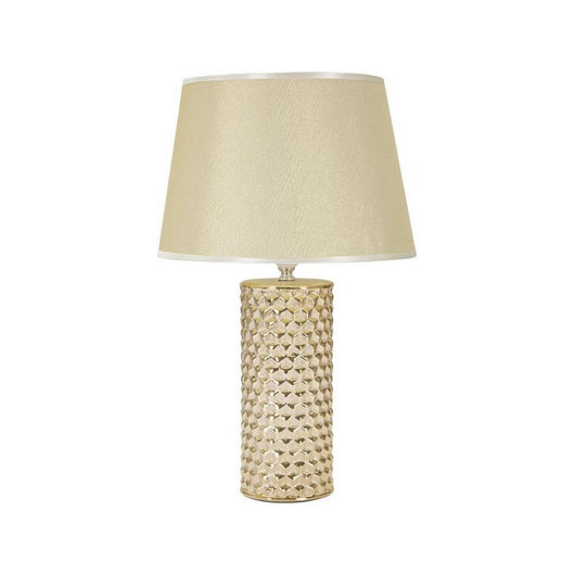 Lampada da tavolo Supreme, Luce da scrivania, Luminaria da ufficio, Lampada da lavoro, Bianco e Oro, 30x30 h48 cm