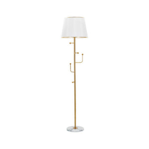 Lampada da terra Tano, Luce da terra, Lampada da pavimento, Lampada a stelo, 41x41 h173 cm, Bianco e Oro