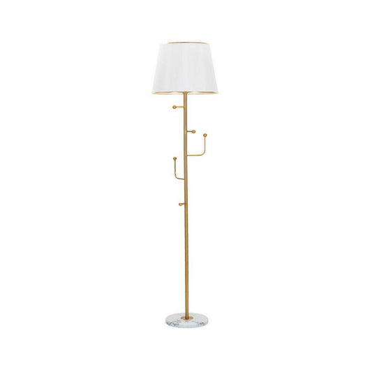 Lampada da terra Tano, Luce da terra, Lampada da pavimento, Lampada a stelo, 41x41 h173 cm, Bianco e Oro
