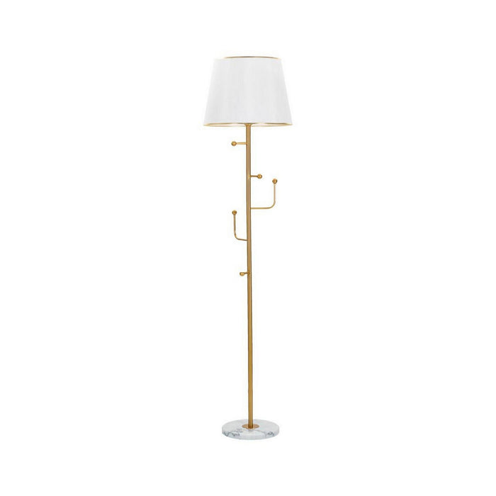 Lampada da terra Tano, Luce da terra, Lampada da pavimento, Lampada a stelo, 41x41 h173 cm, Bianco e Oro