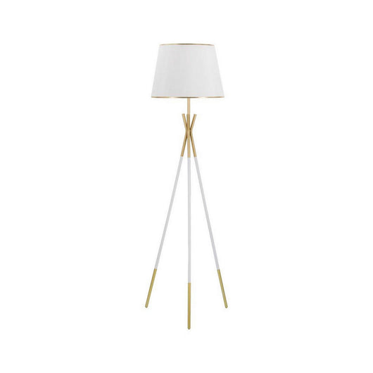 Lampada da terra Murales, Luce da terra, Lampada da pavimento, Lampada a stelo, 61x61 h154 cm, Bianco e Oro