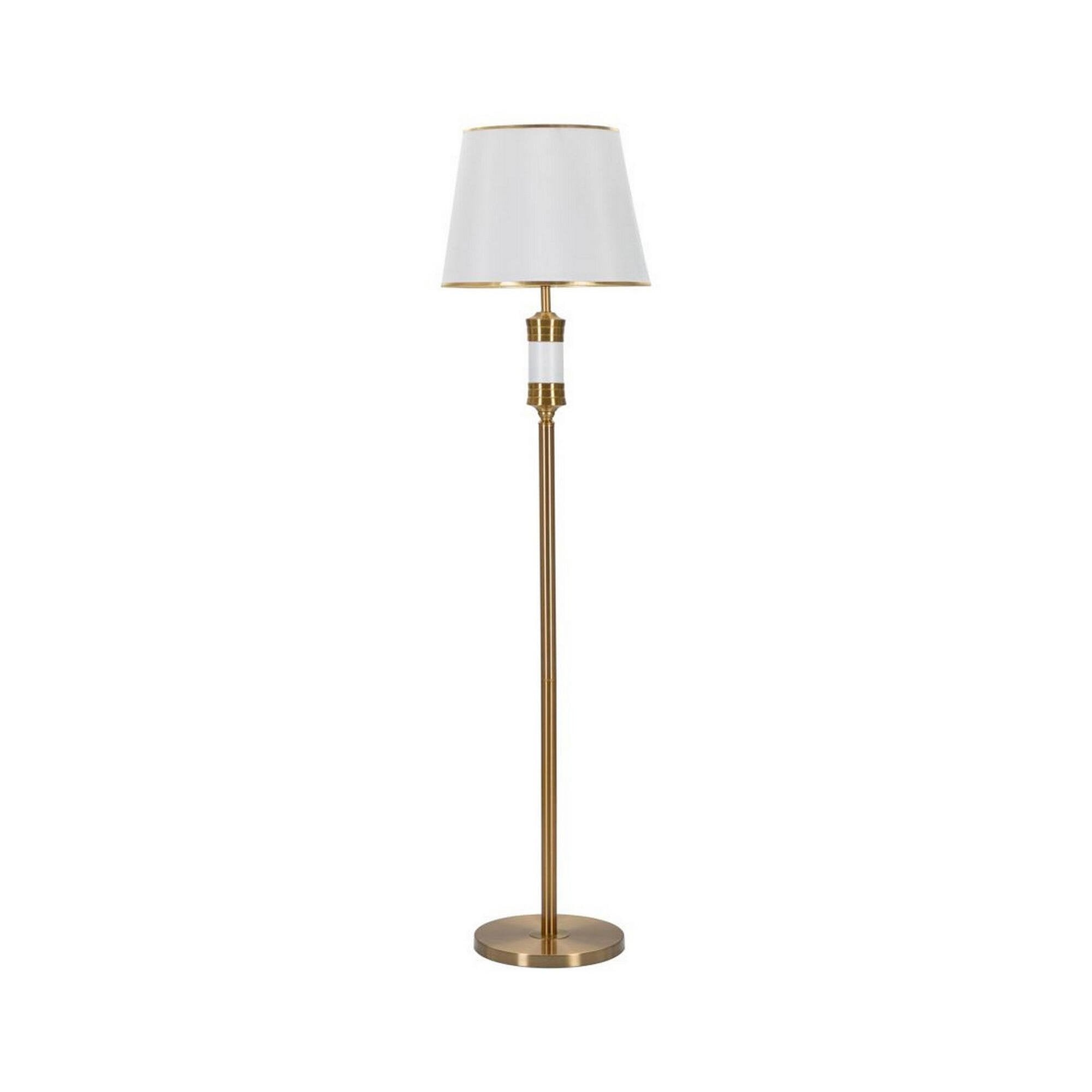 Lampada da terra Grisaille, Luce da terra, Lampada da pavimento, Lampada a stelo, 41x41 h160 cm, Bianco e Oro