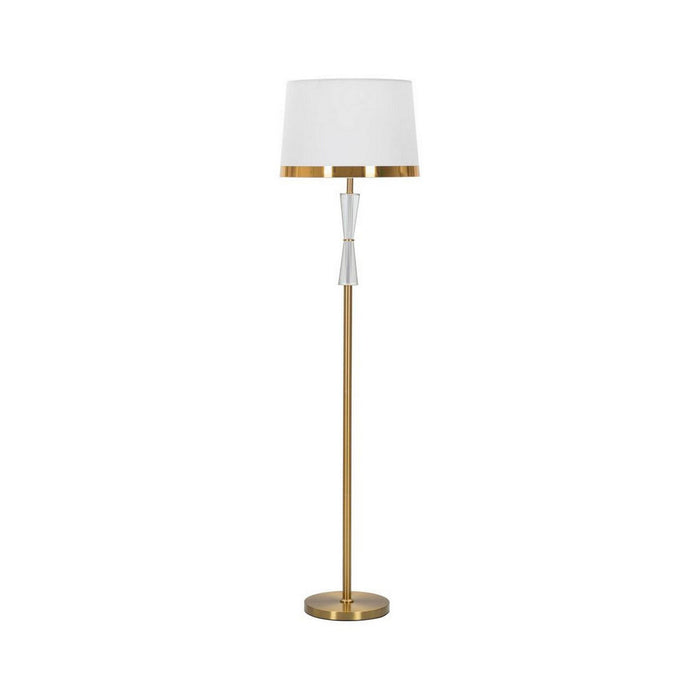 Lampada da terra Craquelure, Luce da terra, Lampada da pavimento, Lampada a stelo, 40x40 h153 cm, Bianco e Oro