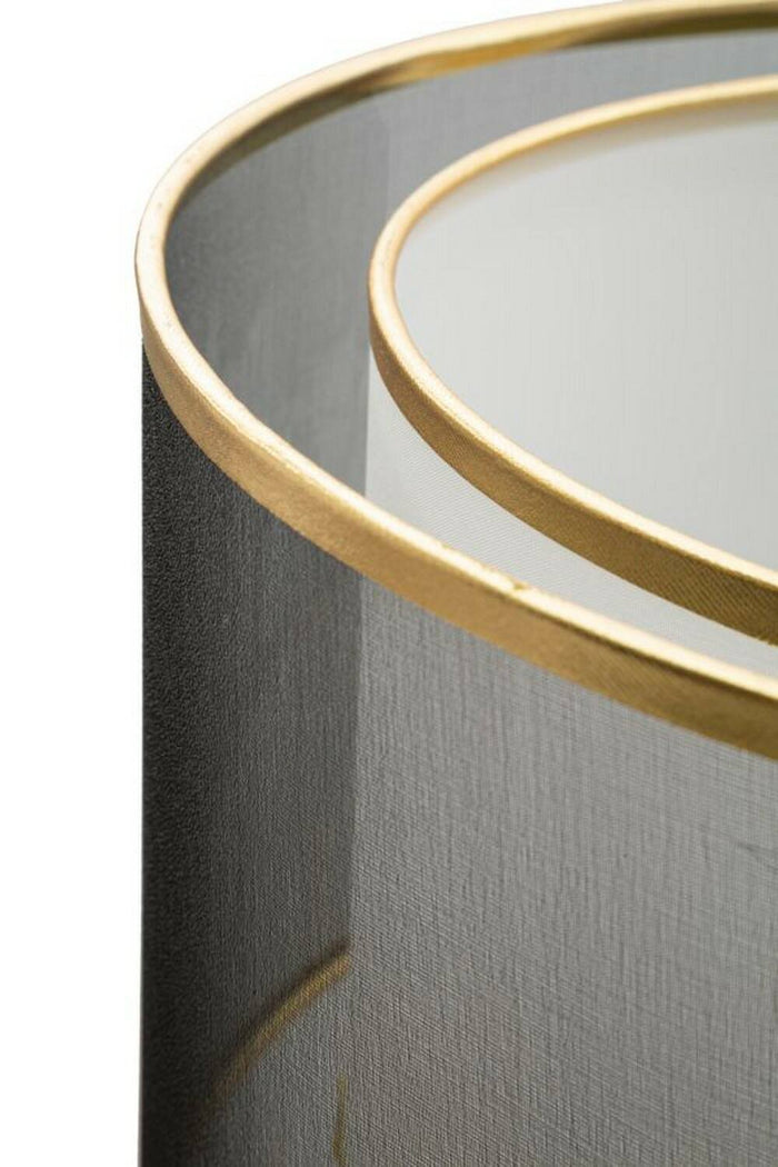 Lampada da terra Marouflage, Luce da terra, Lampada da pavimento, Lampada a stelo, 35x35 h153 cm, Nero e Oro