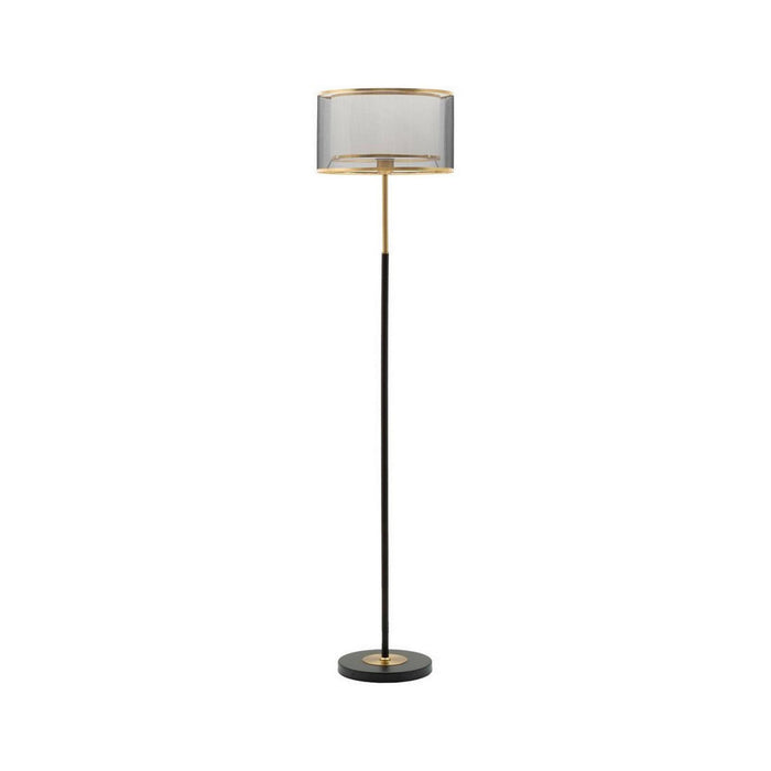 Lampada da terra Marouflage, Luce da terra, Lampada da pavimento, Lampada a stelo, 35x35 h153 cm, Nero e Oro