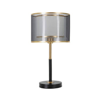 Lampada da tavolo Chiaroscuro, Luce da scrivania, Luminaria da ufficio, Lampada da lavoro, 25x25 h48 cm, Nero e Oro