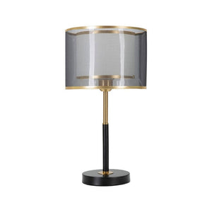 Lampada da tavolo Chiaroscuro, Luce da scrivania, Luminaria da ufficio, Lampada da lavoro, 25x25 h48 cm, Nero e Oro