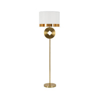 Lampada da terra Telero, Luce da terra, Lampada da pavimento, Lampada a stelo, 40x40 h151 cm, Bianco e Oro