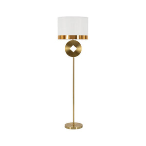 Lampada da terra Telero, Luce da terra, Lampada da pavimento, Lampada a stelo, 40x40 h151 cm, Bianco e Oro