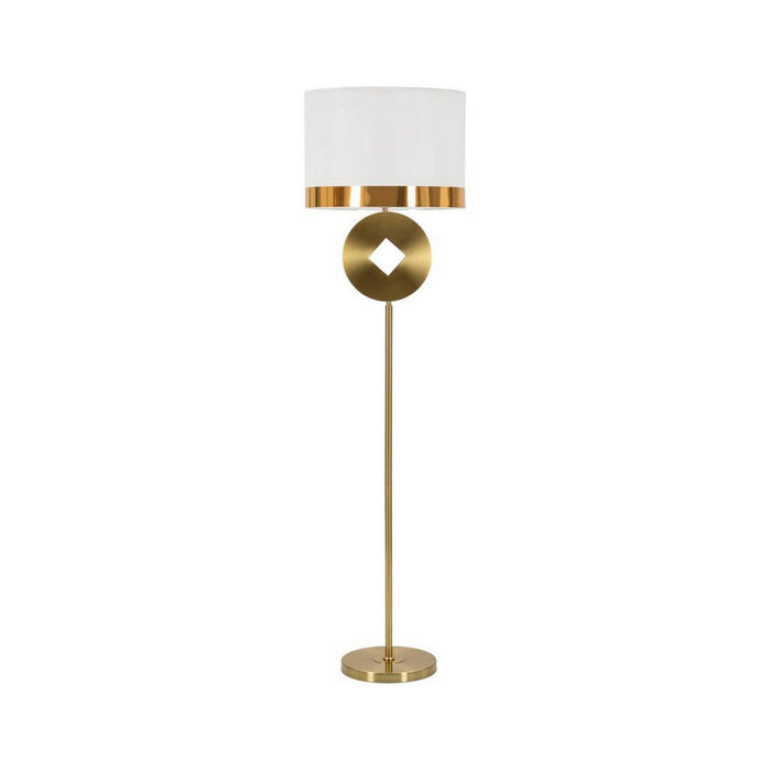 Lampada da terra Telero, Luce da terra, Lampada da pavimento, Lampada a stelo, 40x40 h151 cm, Bianco e Oro