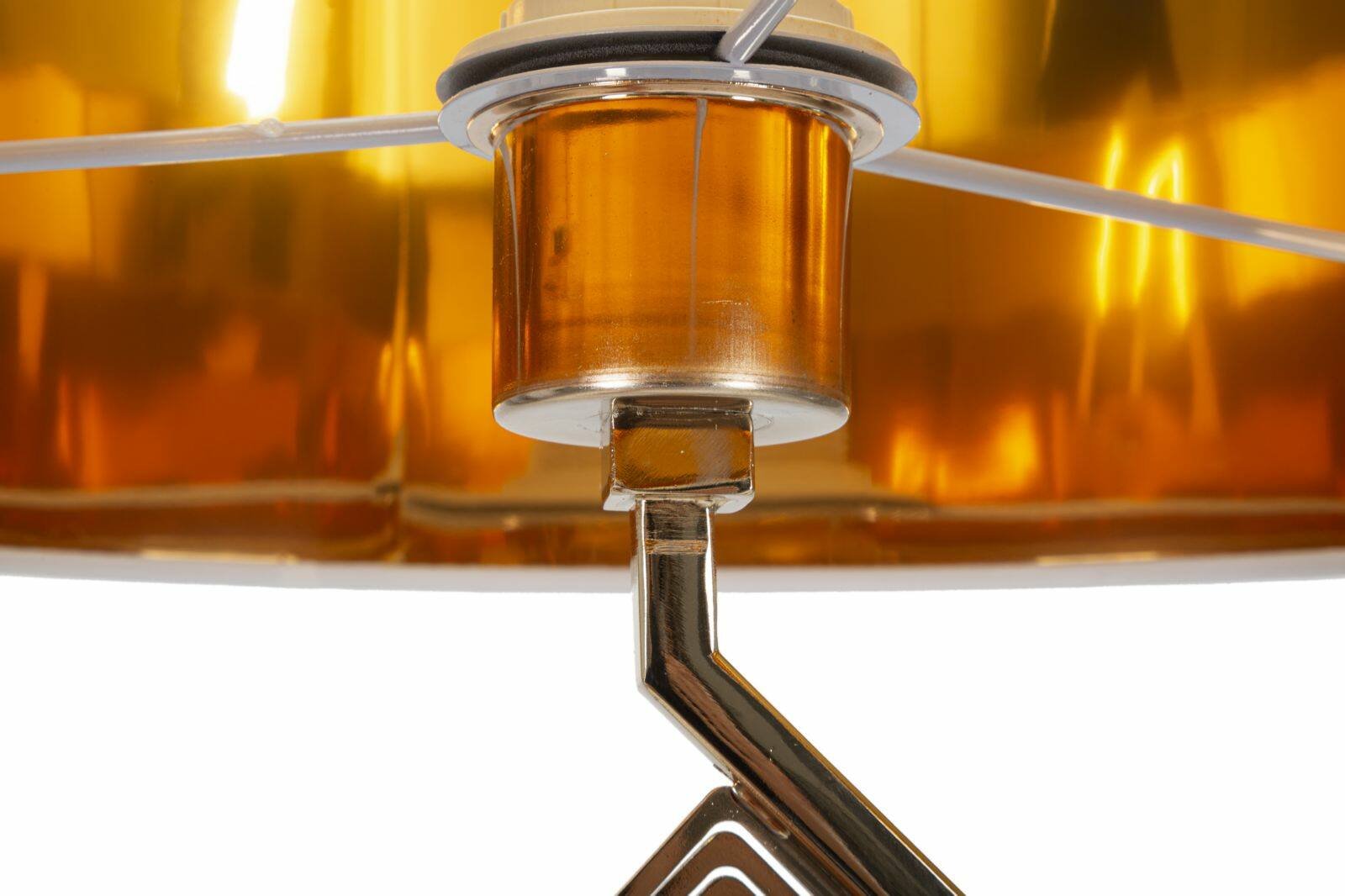 Lampada da terra Inchiostro, Luce da terra, Lampada da pavimento, Lampada a stelo, 40x40 h161 cm, Bianco e Oro