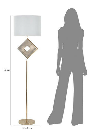Lampada da terra Inchiostro, Luce da terra, Lampada da pavimento, Lampada a stelo, 40x40 h161 cm, Bianco e Oro