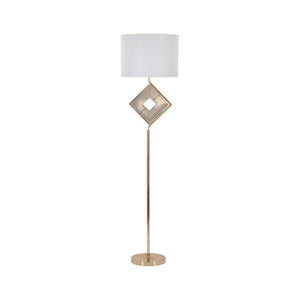 Lampada da terra Inchiostro, Luce da terra, Lampada da pavimento, Lampada a stelo, 40x40 h161 cm, Bianco e Oro