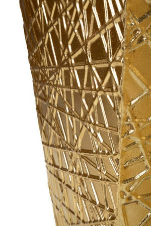 Set di 2 vasi Ritaldi, Complemento d'arredo, Anfora, Accessorio d'arredo, 34x34 h90 cm, Oro