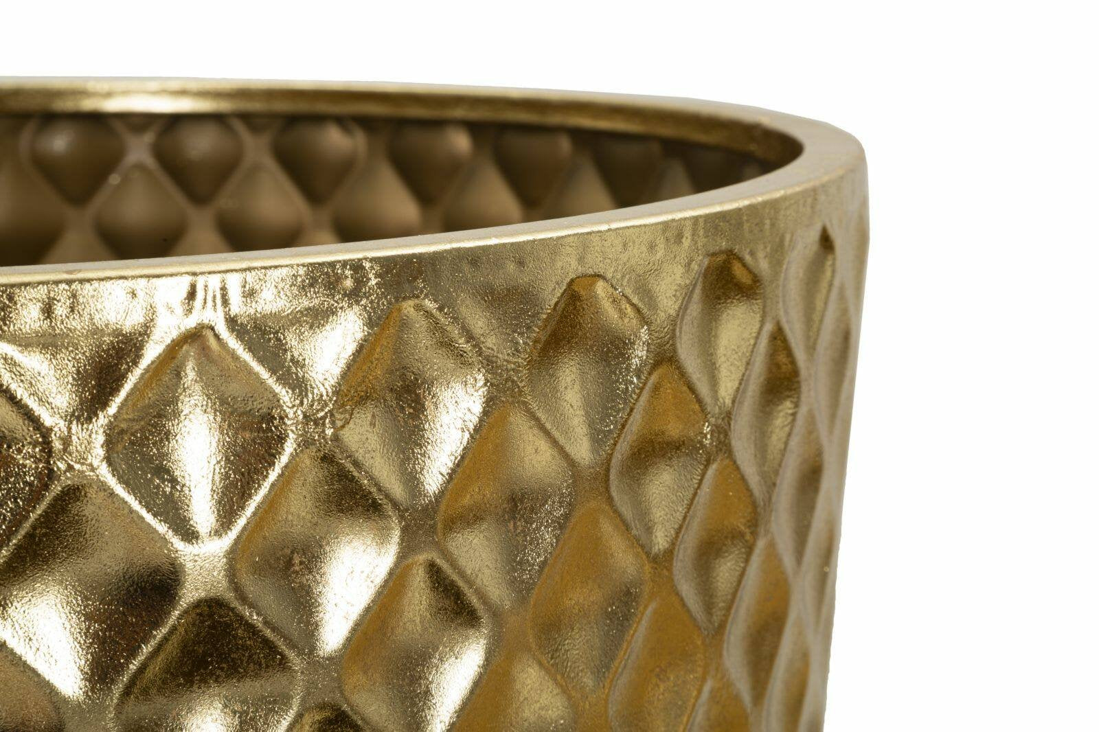 Set di 3 vasi Manara, Complemento d'arredo, Anfora, Accessorio d'arredo, 48x48 h110 cm, Oro