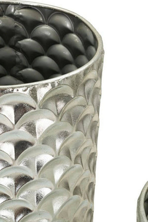 Set di 2 vasi Premezzo, Complemento d'arredo, Anfora, Accessorio d'arredo, 37x37 h92 cm, Argento