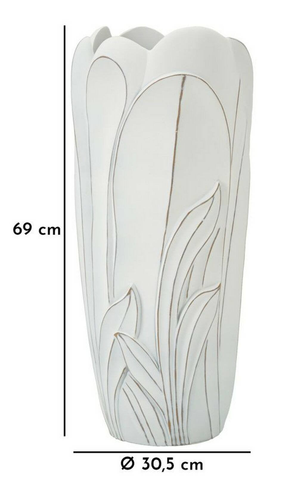 Vaso Brabbia, Complemento d'arredo, Articolo decorativo, Accessorio d'arredo, 31x31 h69 cm, Bianco