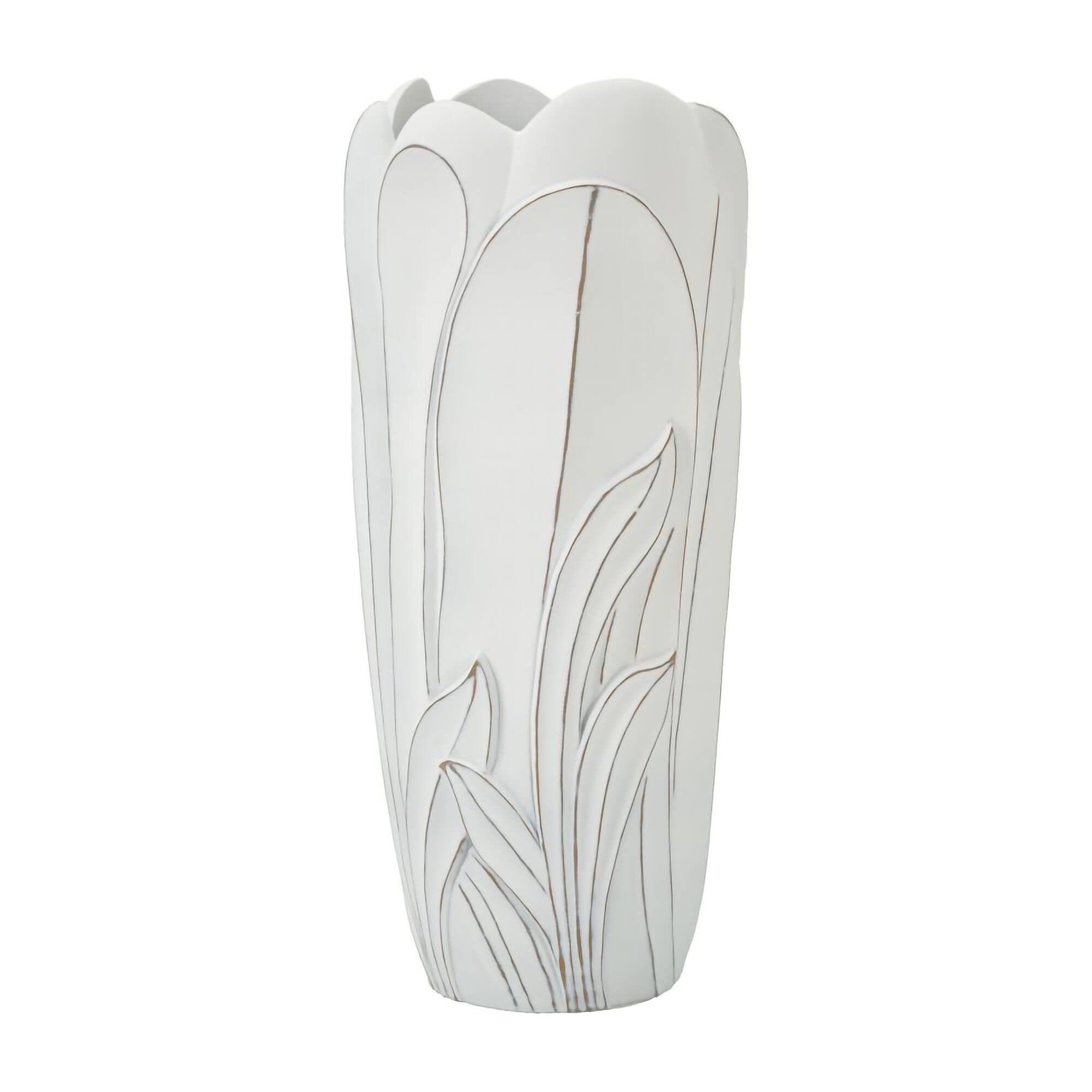Vaso Brabbia, Complemento d'arredo, Articolo decorativo, Accessorio d'arredo, 31x31 h69 cm, Bianco
