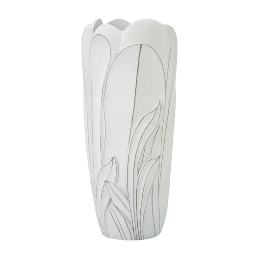 Vaso Brabbia, Complemento d'arredo, Articolo decorativo, Accessorio d'arredo, 31x31 h69 cm, Bianco