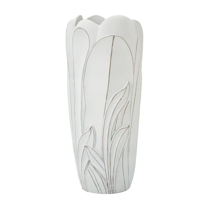 Vaso Brabbia, Complemento d'arredo, Articolo decorativo, Accessorio d'arredo, 31x31 h69 cm, Bianco