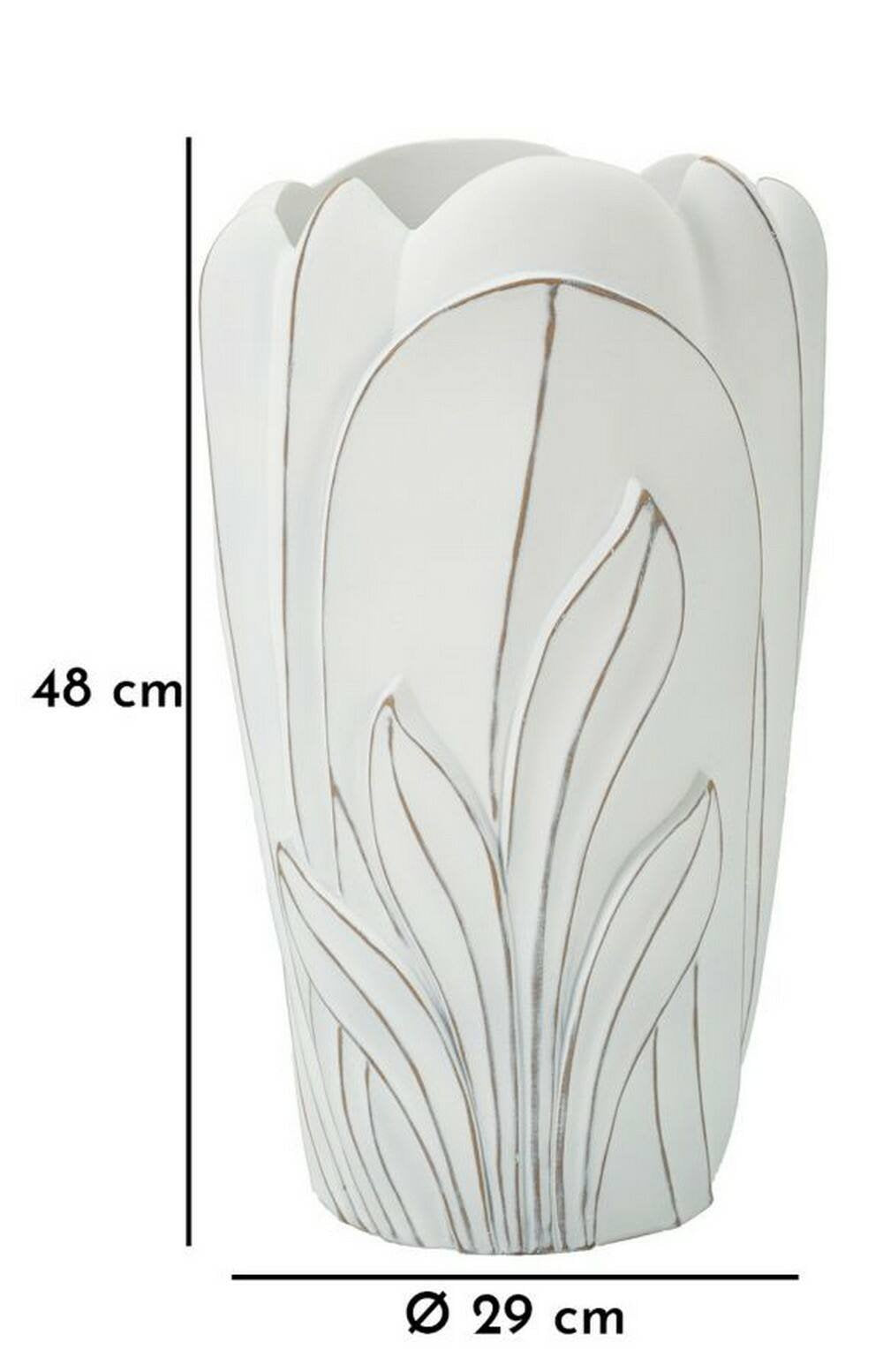 Vaso Tramigna, Complemento d'arredo, Articolo decorativo, Accessorio d'arredo, 29x29 h48 cm, Bianco