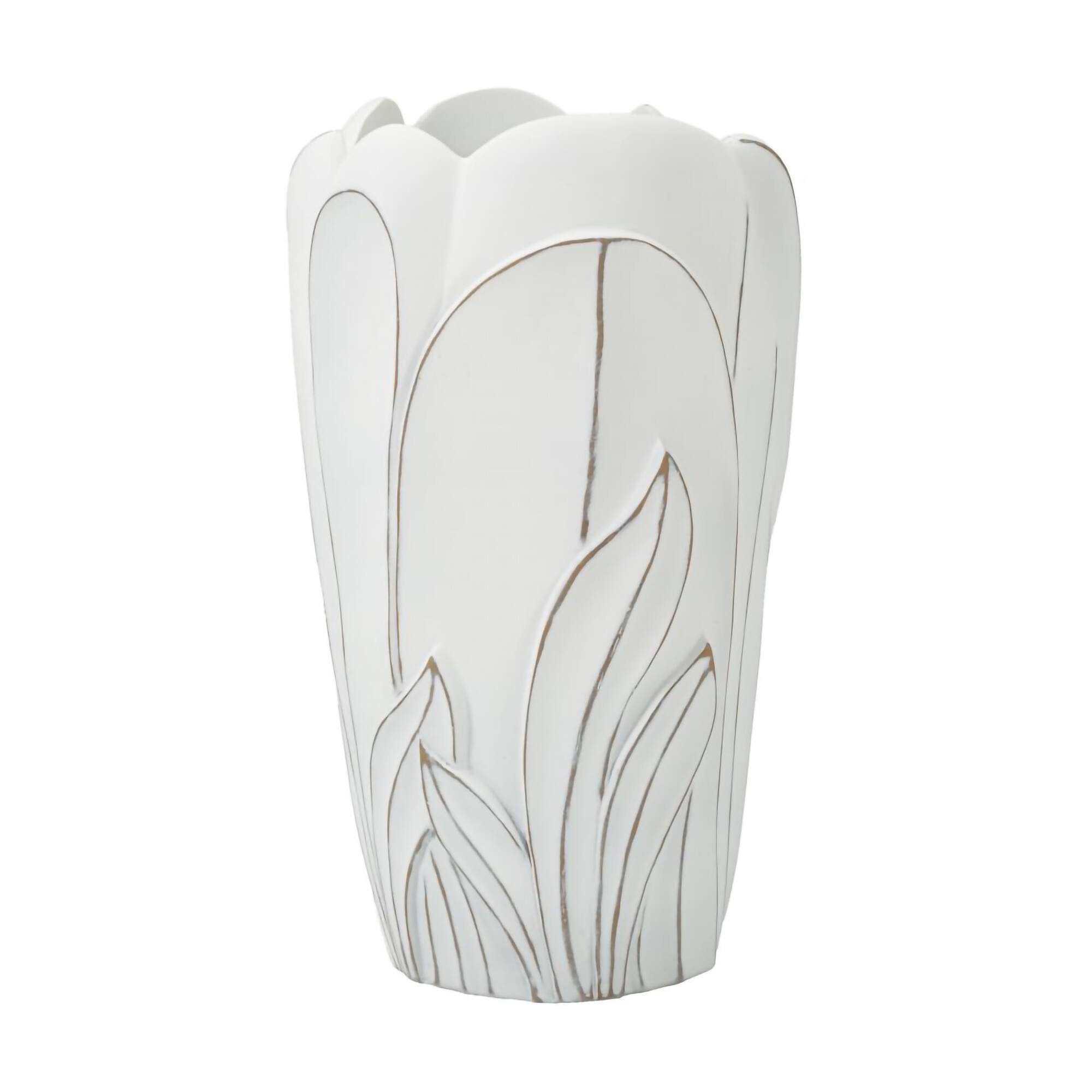 Vaso Tramigna, Complemento d'arredo, Articolo decorativo, Accessorio d'arredo, 29x29 h48 cm, Bianco